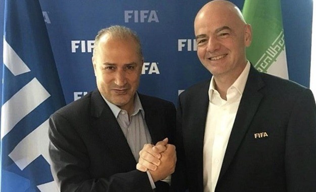 دیدار رئیس فدراسیون فوتبال ایران با اینفانتینو