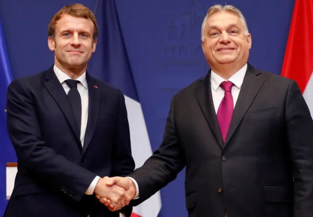 دیدار ماکرون و نخست‌وزیر مجارستان در پاریس