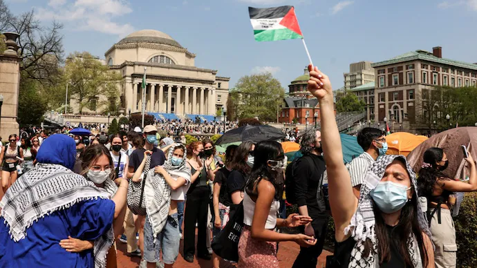 به دنبال اعتراضات حامیان فلسطین، دانشگاه کلمبیا مراسم فارغ التحصیلی خود را لغو کرد
