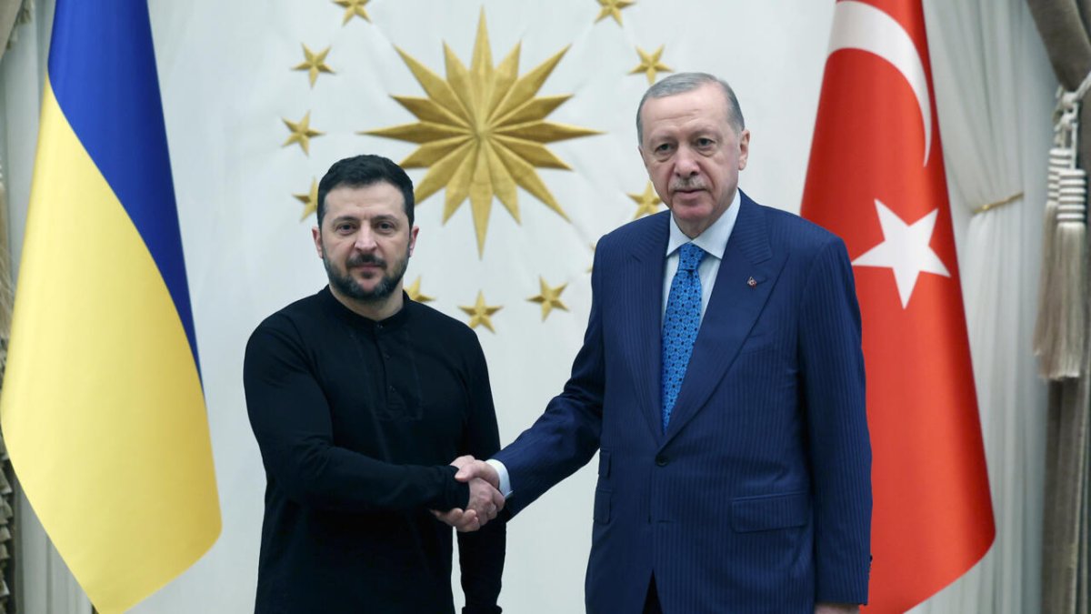 اردوغان از زلنسکی در کاخ ریاست جمهوری ترکیه استقبال کرد