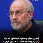 معاون حقوقی پزشکیان:قالیباف قول داد مواد مبهم طرح «مقابله با نفوذ» به کمیسیون بازگردد