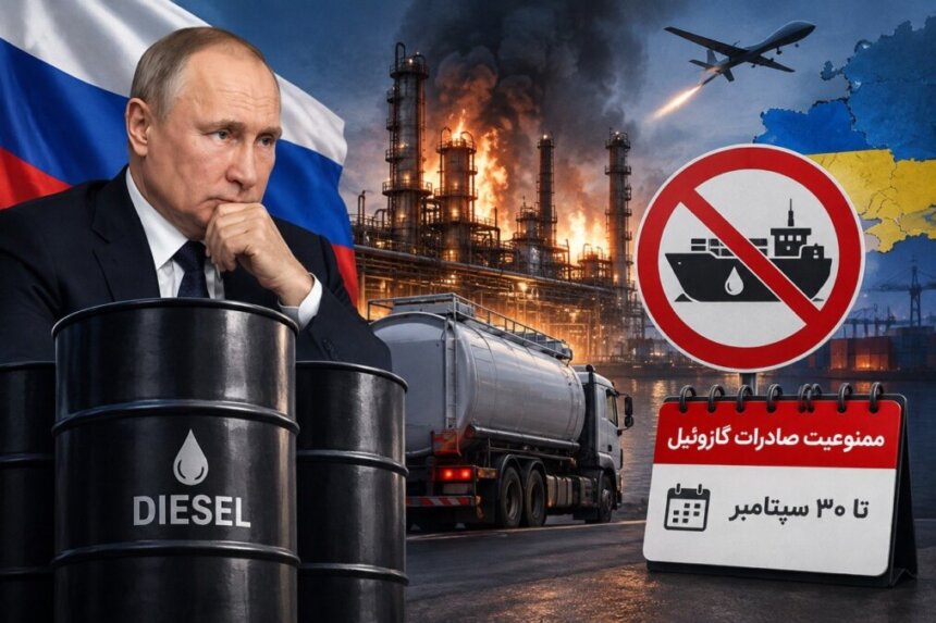 روسیه در پی حملات اوکراین به پالایشگاه‌ها به‌دنبال تمدید ممنوعیت صادرات گازوئیل است